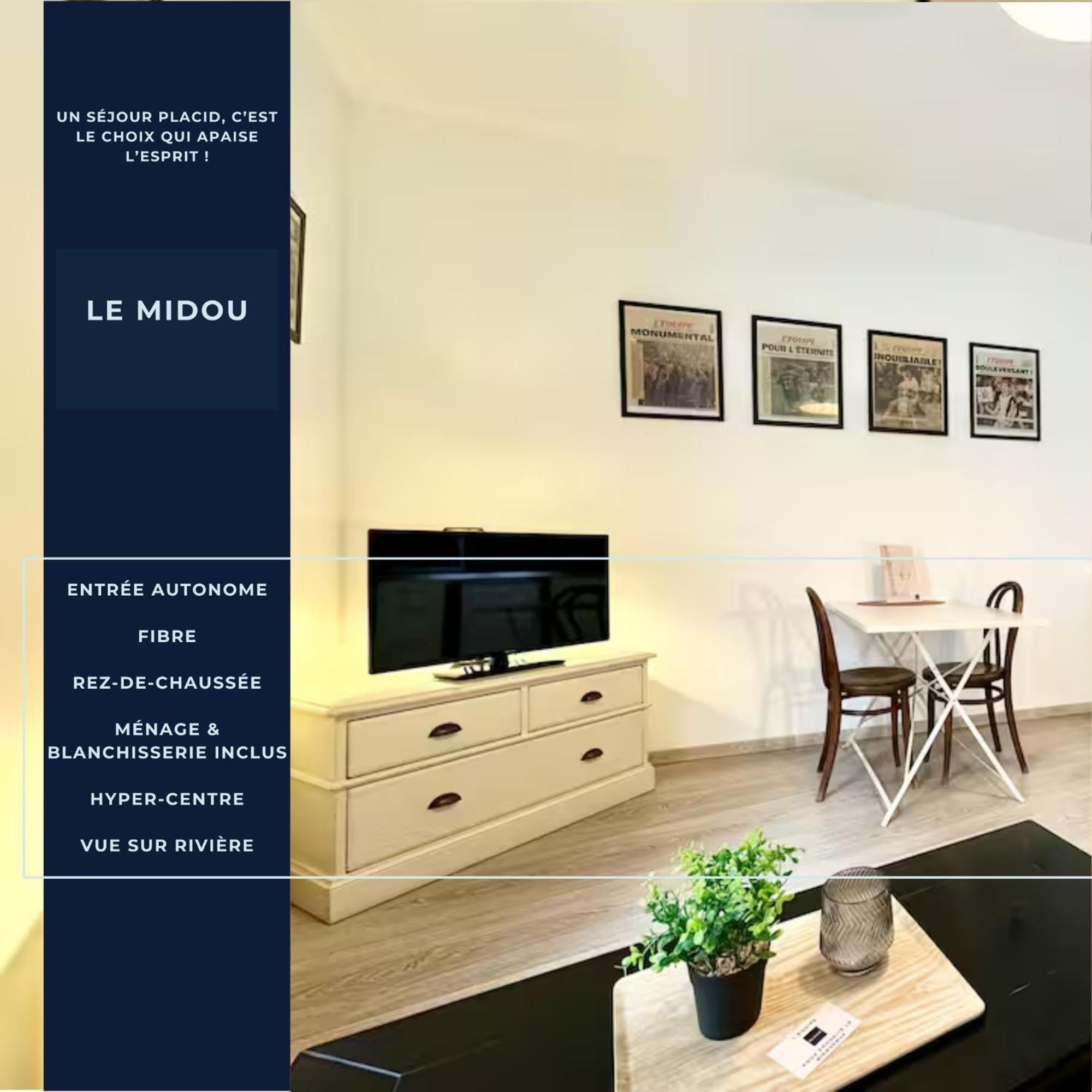Le Midou - Central - Calme - Vue Sur Riviere - Fibre 몽트드마르장 외부 사진